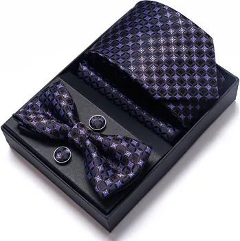 Set Pietro Kravata | Motýlek | Manžetové knoflíčky | Kapesníček Fialová