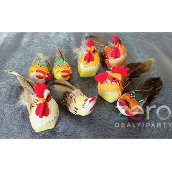 Klips s 'kohoutek a slepička' (8 ks) - barevný