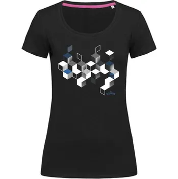 Bontis Dámské tričko CUBES - Černá / modrá | M