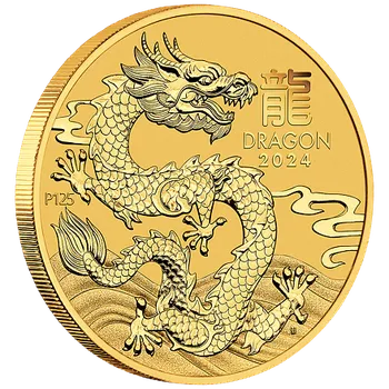 Lunární série III. - zlatá mince Year of the Dragon (Rok draka) 1/20 Oz 2024