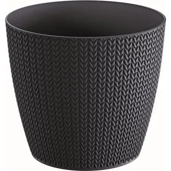 Květináč Květináč Wheaty antracit, varianta 15,7 cm