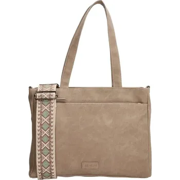 Kabelka Béžová kabelka na rameno se vzorovaným ramínkem „Malaga“