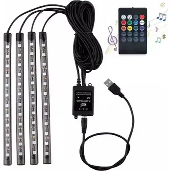 Světelné pásky do auta - dekorativní prvek - 48LED USB dálkové ovládání