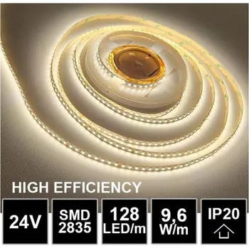 LED páska LED pásek 24V 9.6W, 128 LED, High Efficiency - Denní bílá