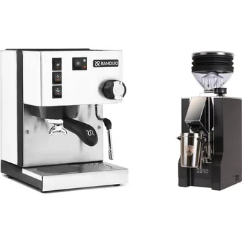 Kávovar Rancilio Silvia E, white + Eureka Mignon Zero, CR black