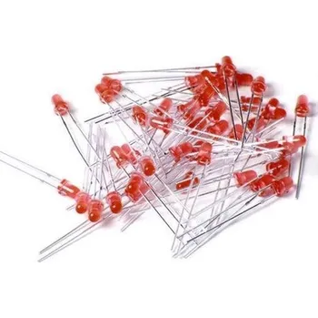 Dioda LED 3mm červená difuzní, balení 100ks