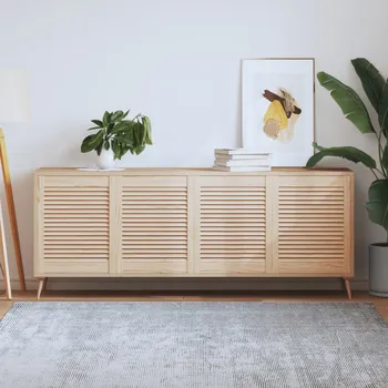 Interiérové dveře ZBXL Nábytková dvířka lamelový design 4 ks 61,5 x 49,4 cm borovice