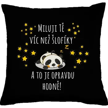 Pánská móda Polštář bavlněný s potiskem Víc než šlofíky