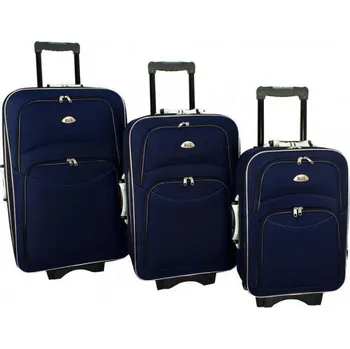 Set 3 tmavě modrých cestovních kufrů "Standard" - vel. M, L, XL