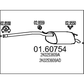 Auto-moto Zadní tlumič výfuku MTS 01.60754