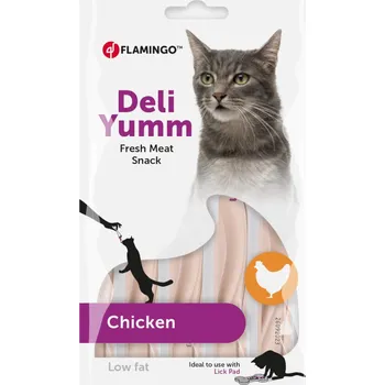 Pro kočku 5x14g Flamingo Deli Yumm paštika s kuřecím pamlsky pro kočky