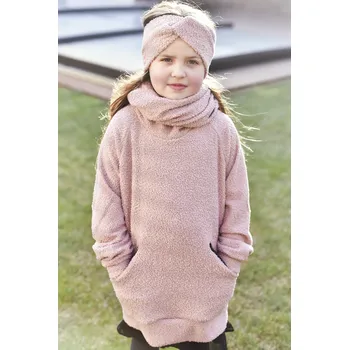 Dámská mikina světle růžová hřejivá teddy mikina