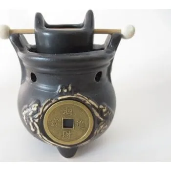 Svícen Aroma lampa s čínskou mincí 9 x 7 cm