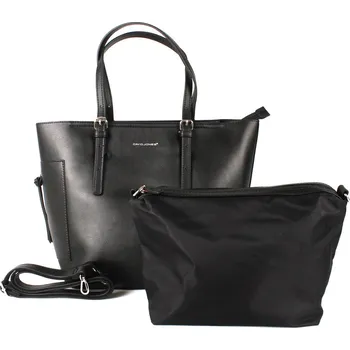 Kabelka Černá kabelka na rameno + kabelka etue David Jones 5757-2