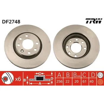 Brzdový kotouč Brzdový kotouč TRW DF2748