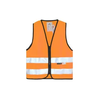 Dětská reflexní vesta na zip - oranžová