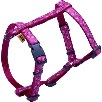 Postroj pro psa BAFPET Popruhové kšíry KROUŽKY Barva: Růžová, Rozměr: 20mm x OK:35-56cm, OH:46-72cm 18422KR