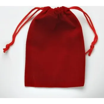 Dárková taška Červený sametový sáček červený - SQ-51/A7