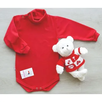 AMÁLKA Bavlněné červené roláčkové body Velikost: 92