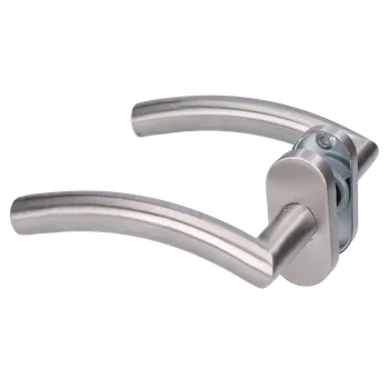 Dveřní kování Klika nerezová bez dolní rozety, broušená AISI304