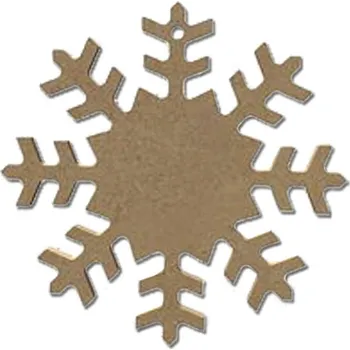 Vánoční dekorace Gomille Dřevěný výřez k dekoraci Gomille, závěsný, 10x10 cm - Sněhová vločka