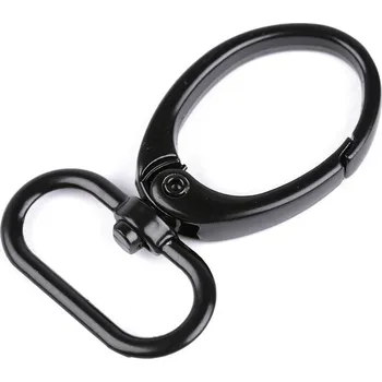 Kovová karabina otočná, průvlek 25 mm, barva 6 černý lak