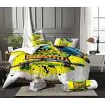 Povlečení dětské SKATE mikroflanel, žluté 140x200cm + 70x90cm