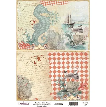 Umělecký papír Cadence Rýžový papír Cadence, A4 - Mořský koník a rackové