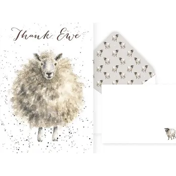 Wrendale Designs Děkovné přání Wrendale Designs "Thank Ewe", 8 ks - Ovce