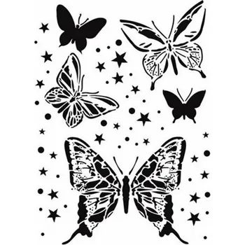 Výtvarná sada Cadence Šablona Cadence, 21x30 cm - Motýlci ve hvězdách