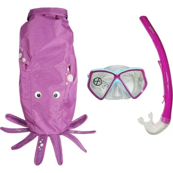 Vodní sport Maska + Šnorchl + Batoh - Mares ZOO - Dětský Snorchloací Set Fialová - Chobotnice