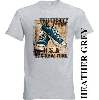 detske-levne-bavlnene-tricko-potisk-americke-tenisky Barva: Heather grey - vřesově šedá, velikost: 152