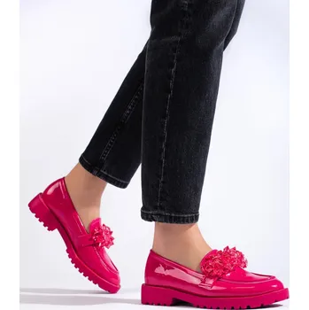 Dámské mokasíny Dámské mokasíny lakované s krystalky Shelovet - Růžová GD-XR-335FU Velikost: 37