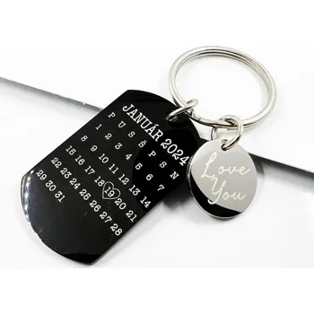 KLÍČENKA DUO S GRAVÍROVÁNÍM - ARMY ČERNÝ + KRUH