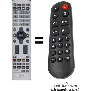 Dálkový ovladač Mirai DTL-632E500, RP51-32RE náhradní dálkový ovladač pro seniory.