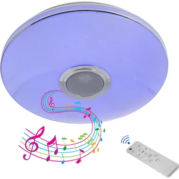 LED21 RGB LED stropní svítidlo 40W, 33cm - plafon s Bluetooth reproduktorem, CCT,stmívatelné a s dálkovým ovládáním,
