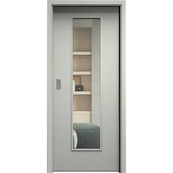 Interiérové dveře SAPELI ELEGANT KOMFORT M55 - CPL LAMINÁT - POSUVNÉ DVEŘE VČ. ZÁRUBNĚ - Šedá Průchozí šířka (cm): 100, Průchozí výška (cm): 197, Typ skla: Čiré sklo