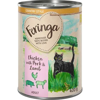 Krmivo pro kočku 6x400g Feringa Country Style Menü - kuřecí, vepřové, jehněčí
