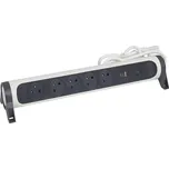 LEGRAND Přívod prodlužovací 1,5m 5zásuvka 230V/16A 5x2P+T 2xUSB otočný přepěťová ochrana IP20 bílá/tm.šedá 049420