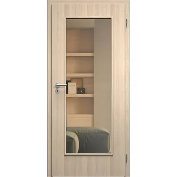 Interiérové dveře SAPELI ELEGANT KOMFORT M40 - CPL LAMINÁT - OTOČNÉ DVEŘE VČ. ZÁRUBNĚ - Jasan Průchozí šířka (cm): 90, Průchozí výška (cm): 197, Typ skla: Planibel bronz