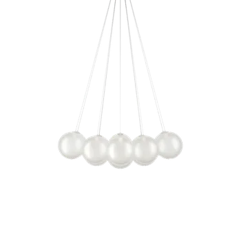 Lodes Random Cloud 14 ø28, závěsné svítidlo LED 14 x 5W 3000K, bílé sklo, rozměr 125x112cm