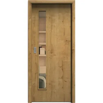 Interiérové dveře SAPELI ELEGANT KOMFORT M60 - CPL LAMINÁT - POSUVNÉ DVEŘE VČ. ZÁRUBNĚ - Dub sukatý Průchozí šířka (cm): 90, Průchozí výška (cm): 210, Typ skla: Planibel bronz