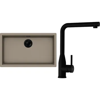 Granitový dřez Set Schock S29-11 (dřez Kiruna N-100XL Twilight + baterie Keto Puro + komponenty Puro)