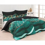 Povlečení Matějovský FREYA, vlny, petrolejovo-zlatá, bavlna hladká digitál, 140x220cm + 70x90cm