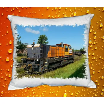 Dekorativní polštářek Polštářek s lokomotivou 722 (polštář s vlakem, lokomotiva )