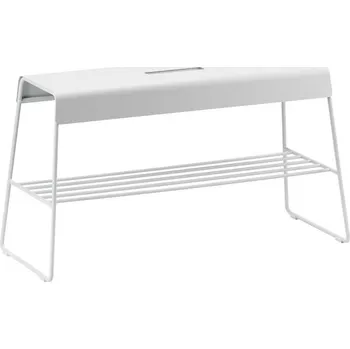 Zahradní lavice Zone Denmark Kovová lavice s policí A-Bench Outdoor Soft Grey