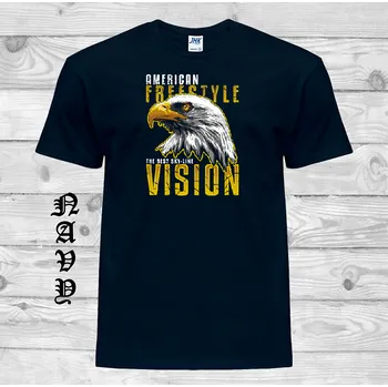 Chlapecké tričko detske-bavlnene-levne-tricko-potisk-freestyle-orel Barva: Navy - tmavě modrá, velikost: 152