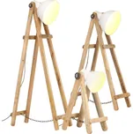 vidaXL Stojací lampy 3 ks bílé E27 masivní mangovníkové dřevo