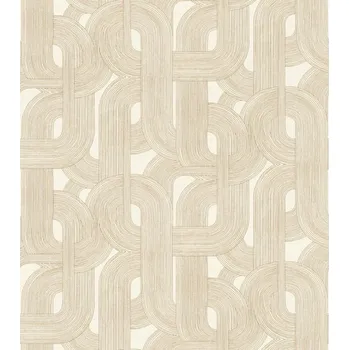 Tapeta Vliesová tapeta geometrická - zlatá, béžová 868111 / Tapety na zeď Symphony (0,53 x 10,05 m) Rasch