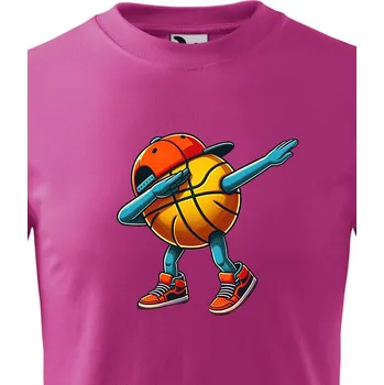 Dětské tričko Basketbalový míč dab dance, Barva Purpurová, Velikost 122 cm/6 roků, Canvas Dětské tričko Bezvatriko.cz 2287